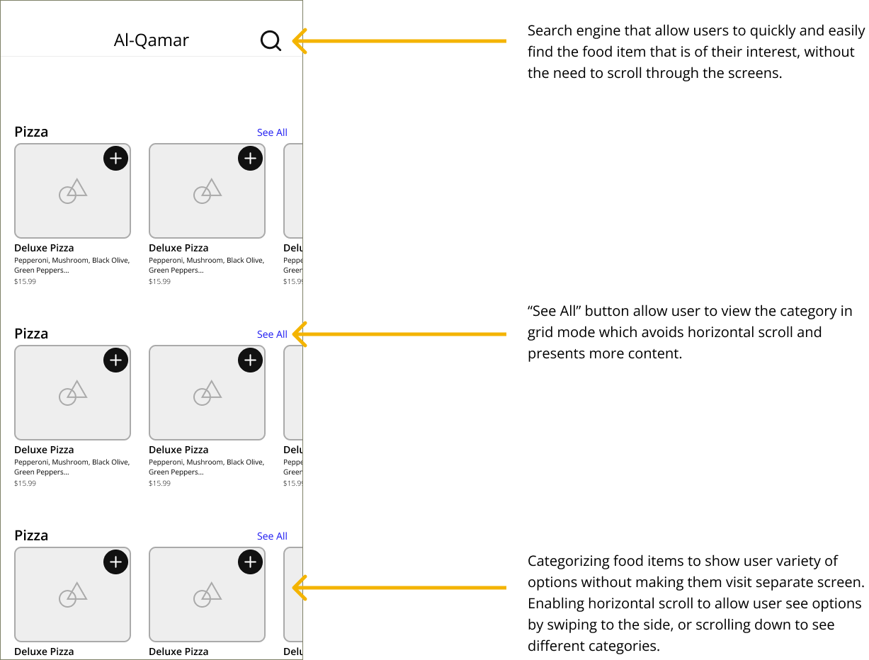 wireframe of home screen 1